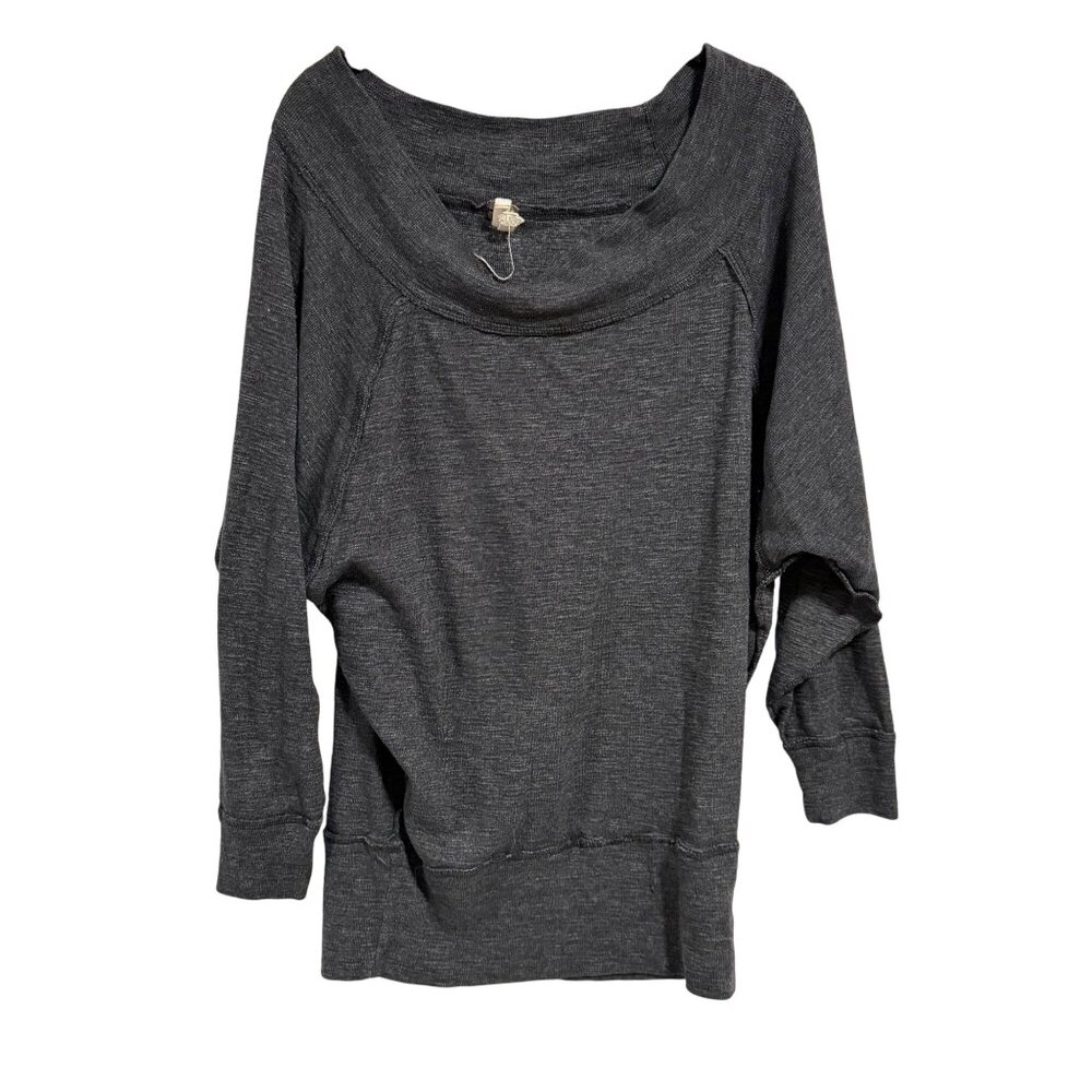 Free People We the Free Willow Thermal‎ Top Charcoal Gray Size M